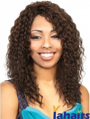 Long Brown Wavy With Bangs Beautiful African American Wigs