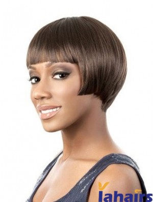 Lace Front Short Yaki Brown Amazing Bob Wigs