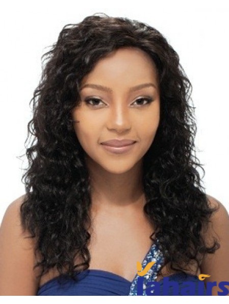 Long Black Curly Layered Natural African American Wigs