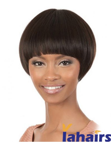 Short Brown Straight Bobs Cheapest African American Wigs