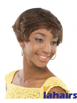 Short Brown Wavy Boycuts Incredible African American Wigs