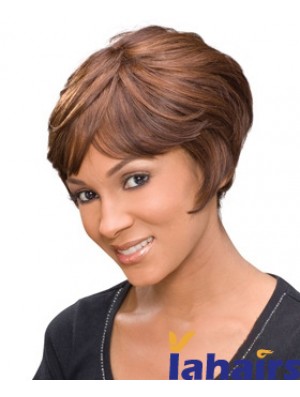 Short Auburn Wavy Layered Discount African American Wigs