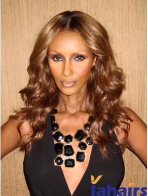 Long Wavy Lace Front Brown 18 inch Affordable Iman Wigs