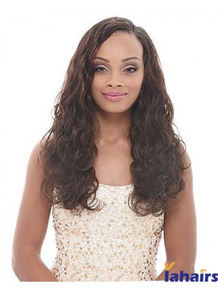 Long Brown Wavy Without Bangs Online African American Wigs