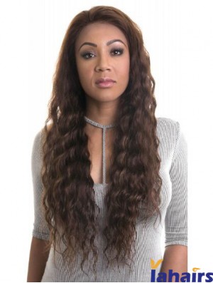 Wavy 22 inch Lace Front Brown African American Hairstyles