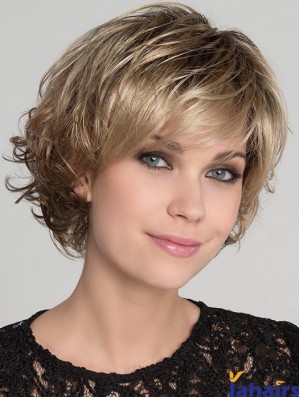 Blonde Wavy Short Synthetic Bob Hair Wigs