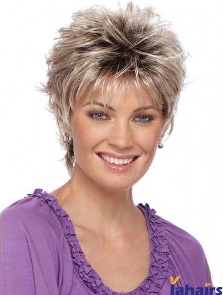 Boycuts Blonde 3 inch Cropped Synthetic Wigs