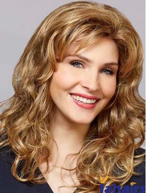 Layered Capless 16 inch Wavy Blonde Long Wigs