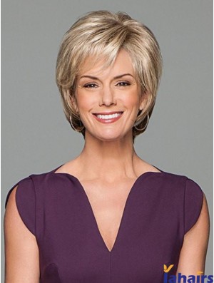 Short Wavy Blonde 6 inch Lace Wig Cap