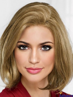 12 inch Chin Length Blonde Straight Modern Bob Wigs