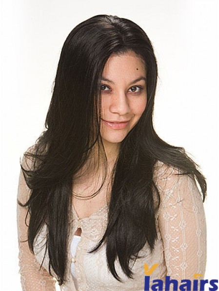 Synthetic Hair Wigs With Capless Black Color Straight Style