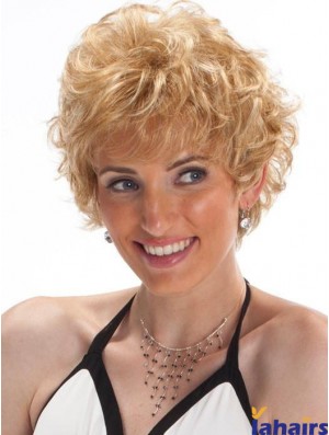 Capless Blonde 8 inch Cropped Boycuts Synthetic Wigs