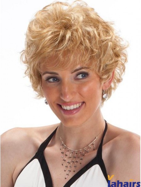 Capless Blonde 8 inch Cropped Boycuts Synthetic Wigs