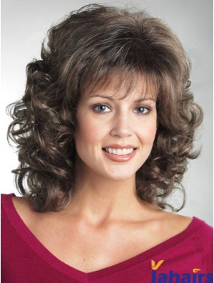 Curly  Wigs For The Elderly Lady Shoulder Length