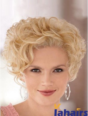 High Quality Blonde Short Curly Classic Lace Front Wigs