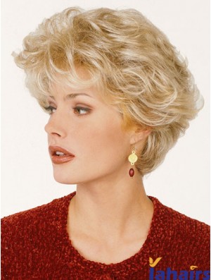 Synthetic Hair Classic Cut Blonde Color Short Length