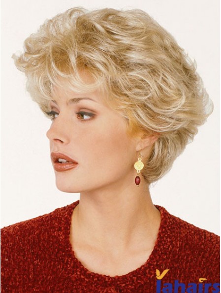 Synthetic Hair Classic Cut Blonde Color Short Length