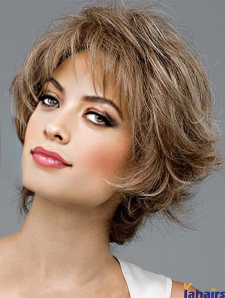 Cheap Synthetic Hair UK Layered Cut Short Length Wavy Style