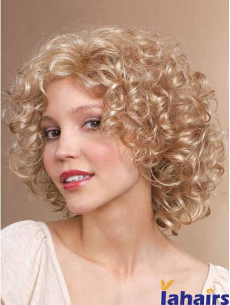 Chin Length Classic Curly Blonde Stylish Synthetic Wigs