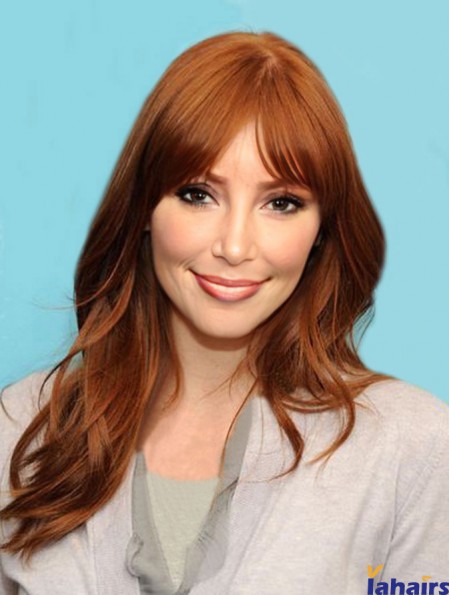 Great Auburn Long Straight 18 inch With Bangs Jessica Chastain Wigs