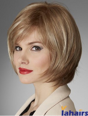 Top Quality Synthetic Wigs With Monofilament Bobs Cut Chin Length