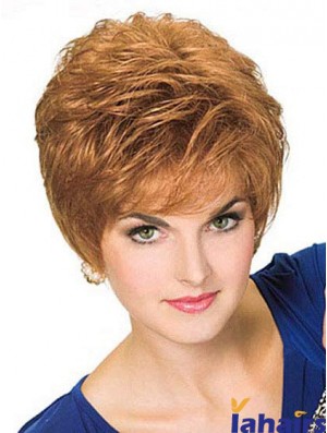 Cropped Straight Boycuts Blonde Style 100% Hand-tied Wigs