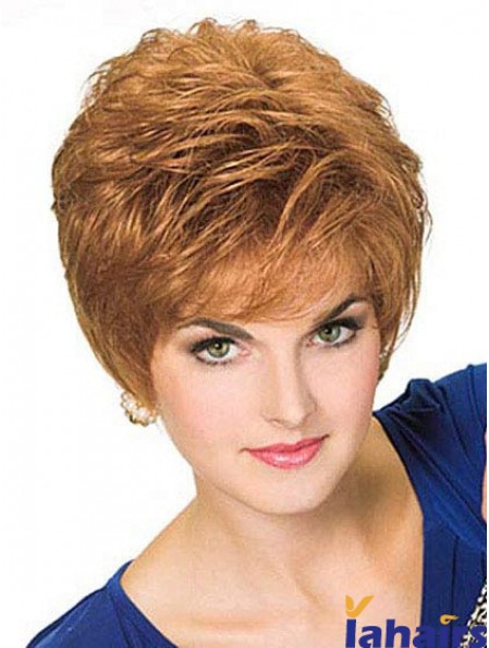 Cropped Straight Boycuts Blonde Style 100% Hand-tied Wigs