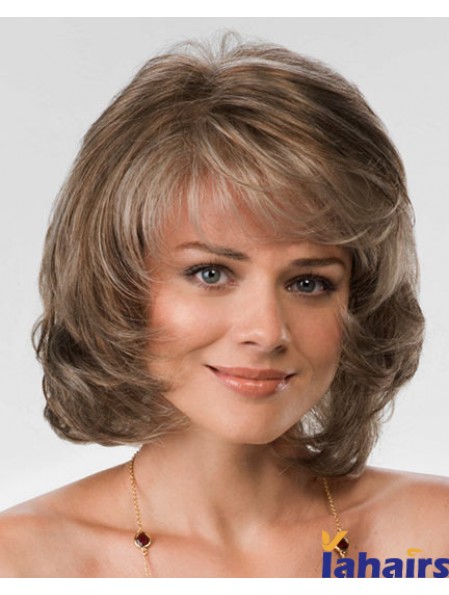 Synthetic Hair Chin Length Layered Cut Wavy Style