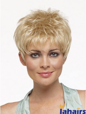 Cropped Boycuts Straight Blonde Online Synthetic Wigs