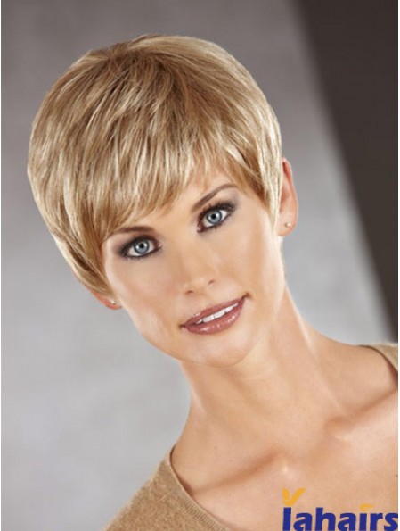 Cropped Boycuts Straight Auburn Perfect Synthetic Wigs