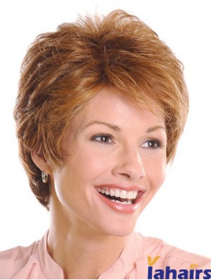 Top 5 inch Wavy Brown Layered Short Wigs