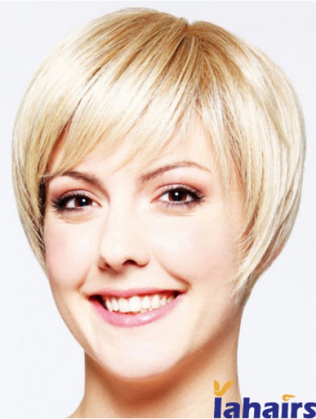 Hairstyles 8 inch Straight Blonde Layered Short Wigs