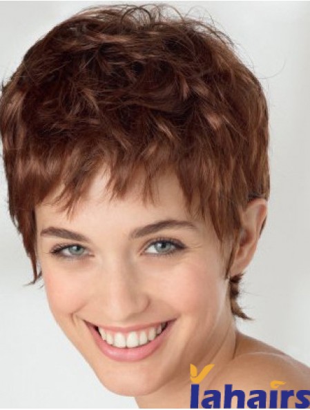 Exquisite 6 inch Wavy Auburn Boycuts Short Wigs