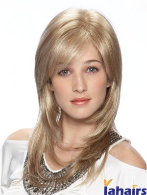 Straight Layered Long Blonde Stylish Lace Front Wigs