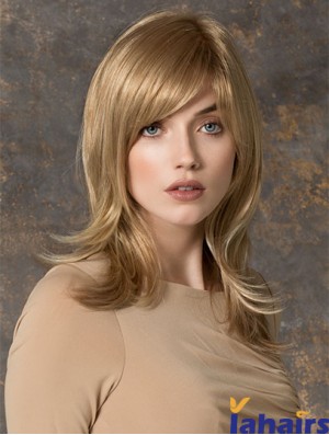 Brown Shoulder Length Straight Layered 16 inch Trendy Medium Wigs