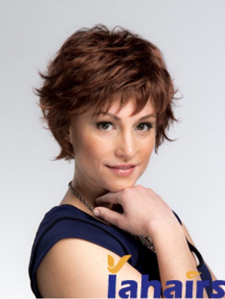 Short Wavy Capless Layered 8 inch Sleek Synthetic Wigs