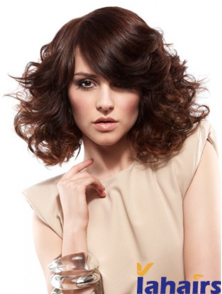 Curly Layered Shoulder Length Auburn Gorgeous Lace Front Wigs