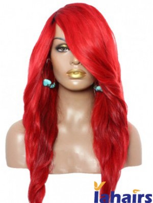 Wavy With Bangs Lace Front Amazing 22 inch Red Long Wigs