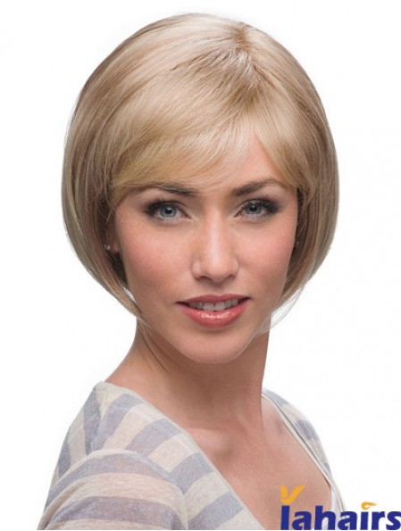 Chin Length Blonde Top 10 inch Straight Bob Wigs