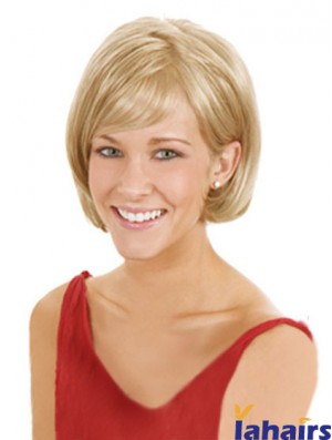 Lace Front Chin Length Straight Blonde High Quality Bob Wigs