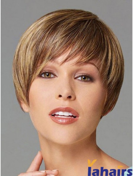 Cropped Boycuts Straight Blonde Designed Synthetic Wigs