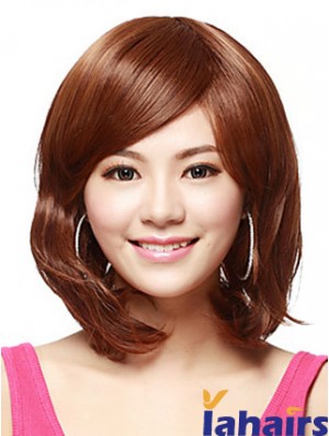 Shoulder Length Bobs Straight Auburn Flexibility Synthetic Wigs