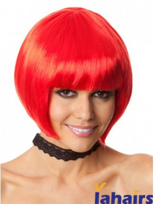 Amazing 10 inch Straight Red Bobs Short Wigs