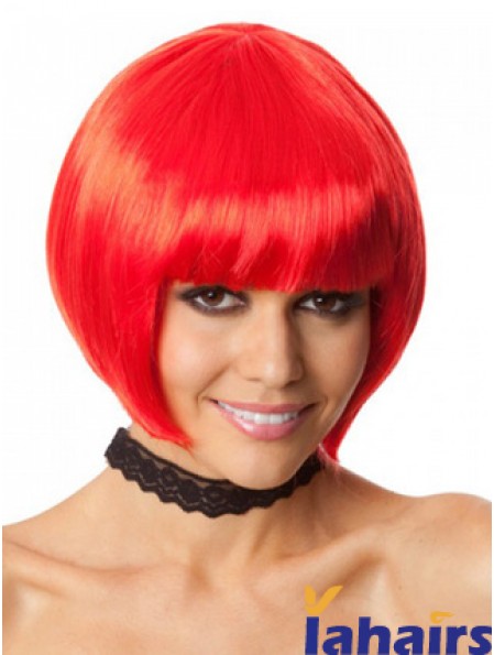 Amazing 10 inch Straight Red Bobs Short Wigs