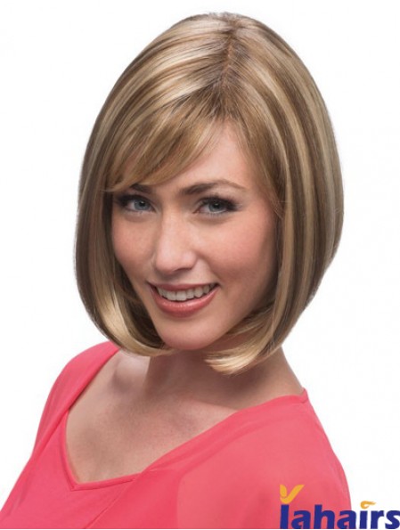 Chin Length Blonde Stylish 12 inch Straight Bob Wigs