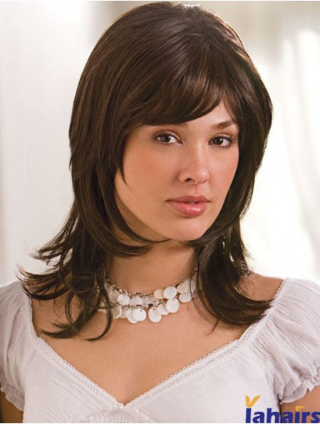 Straight Layered 16 inch Brown Perfect Synthetic Wigs