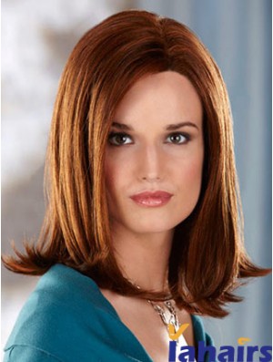 Shoulder Length Without Bangs Straight Auburn Great Synthetic Wigs