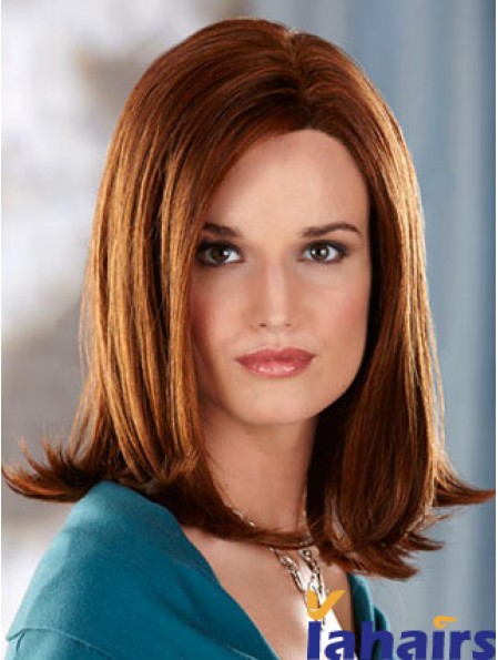 Shoulder Length Without Bangs Straight Auburn Great Synthetic Wigs