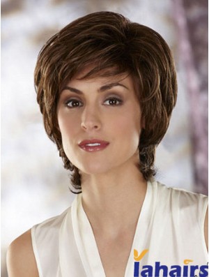 Wavy Brown High Quality Chin Length Classic Wigs