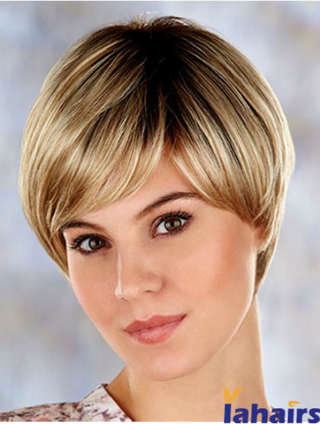 Sassy 7 inch Straight Blonde Layered Short Wigs